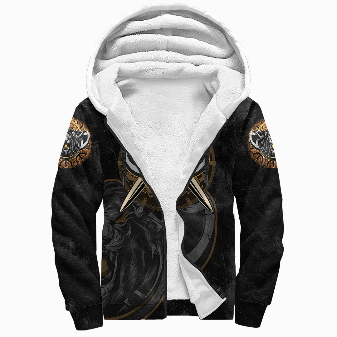 Viking Sherpa Hoodie - Viking Lion RLT12 - Wonder Print Shop