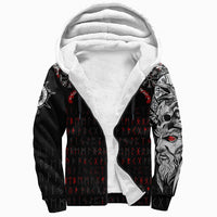 Viking Sherpa Hoodie - Double Dragon Tattoo and Vegvisir Blood RLT12 - Wonder Print Shop