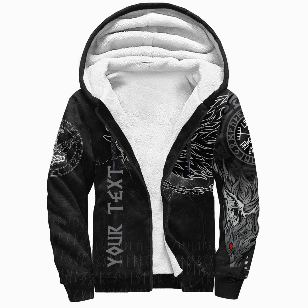 (Custom) Viking Sherpa Hoodie - Fenrir Norse Wolf Thunderstorm RLT12 - Wonder Print Shop