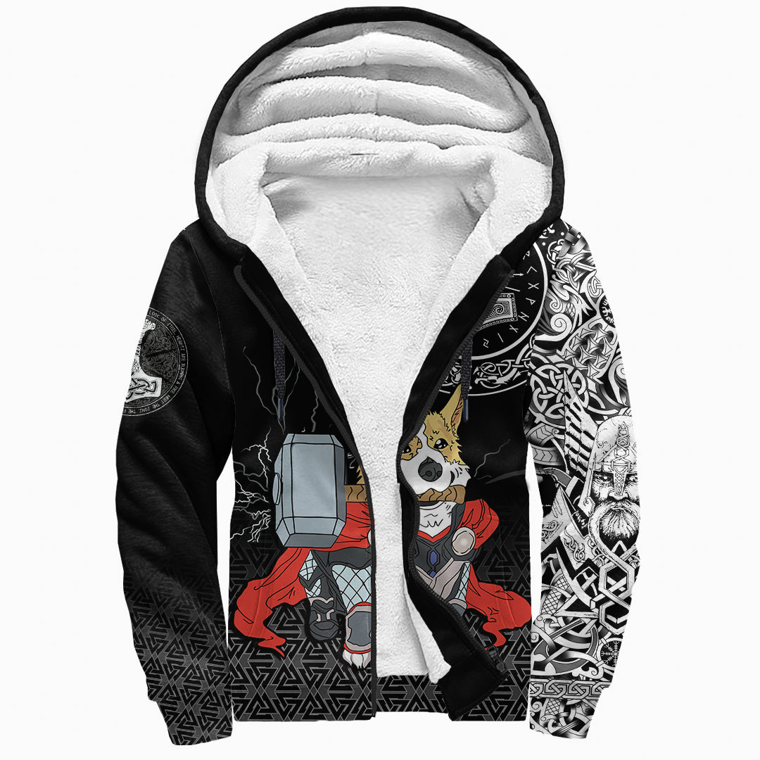 Viking Sherpa Hoodie - The Mighty Thorgi RLT12 - Wonder Print Shop
