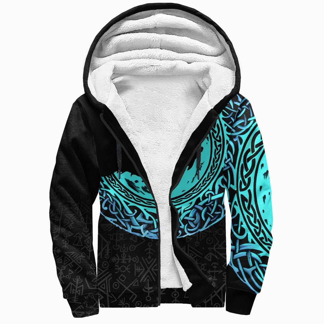 Viking Sherpa Hoodie - Fenrir Norse Wolf RLT12 - Wonder Print Shop