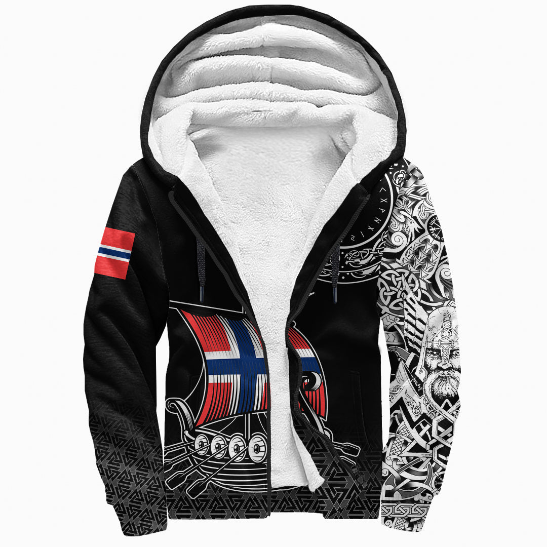Viking Sherpa Hoodie - Norwegian Drakkar RLT12 - Wonder Print Shop