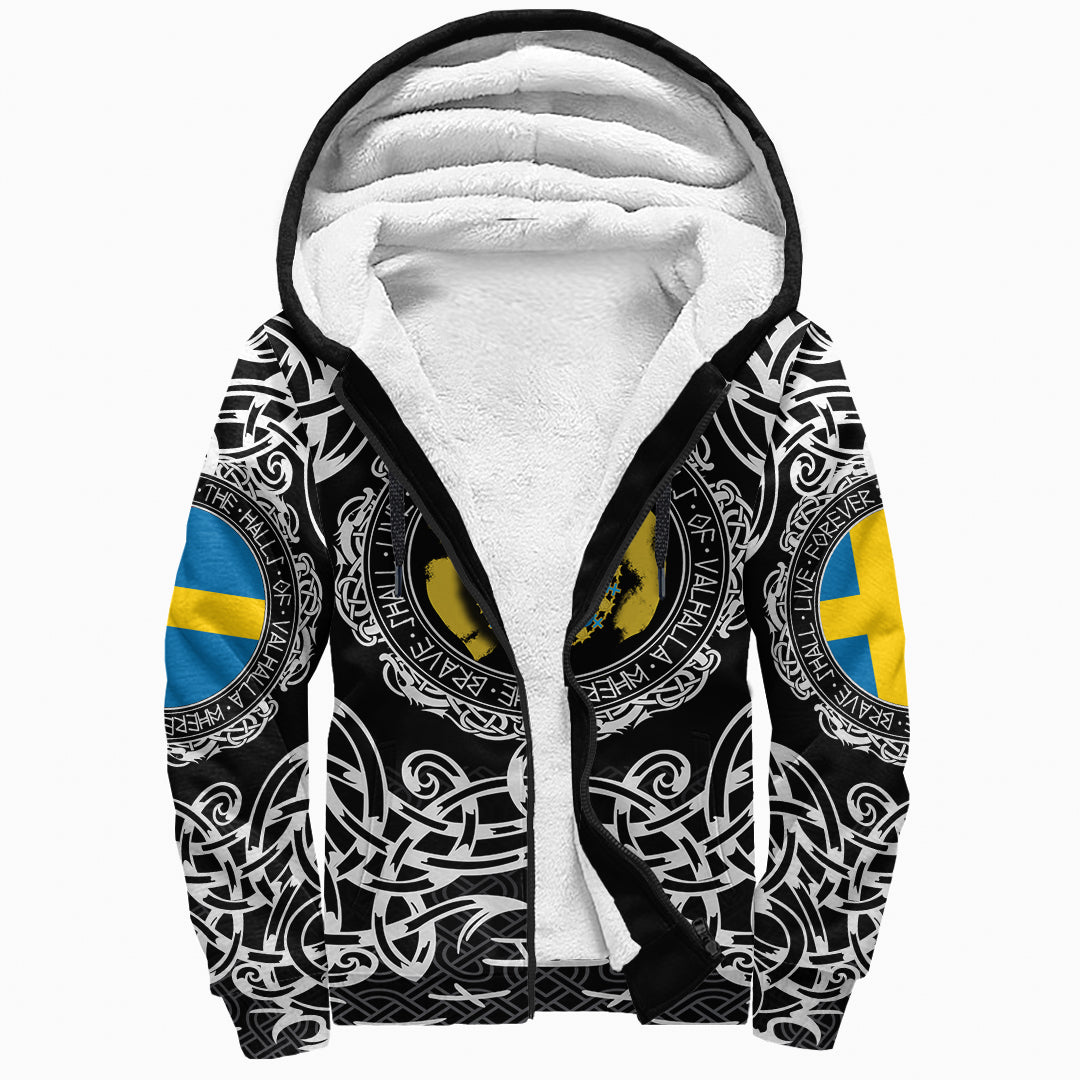 Viking Sherpa Hoodie - Sweden Viking Pattern RLT12 - Wonder Print Shop