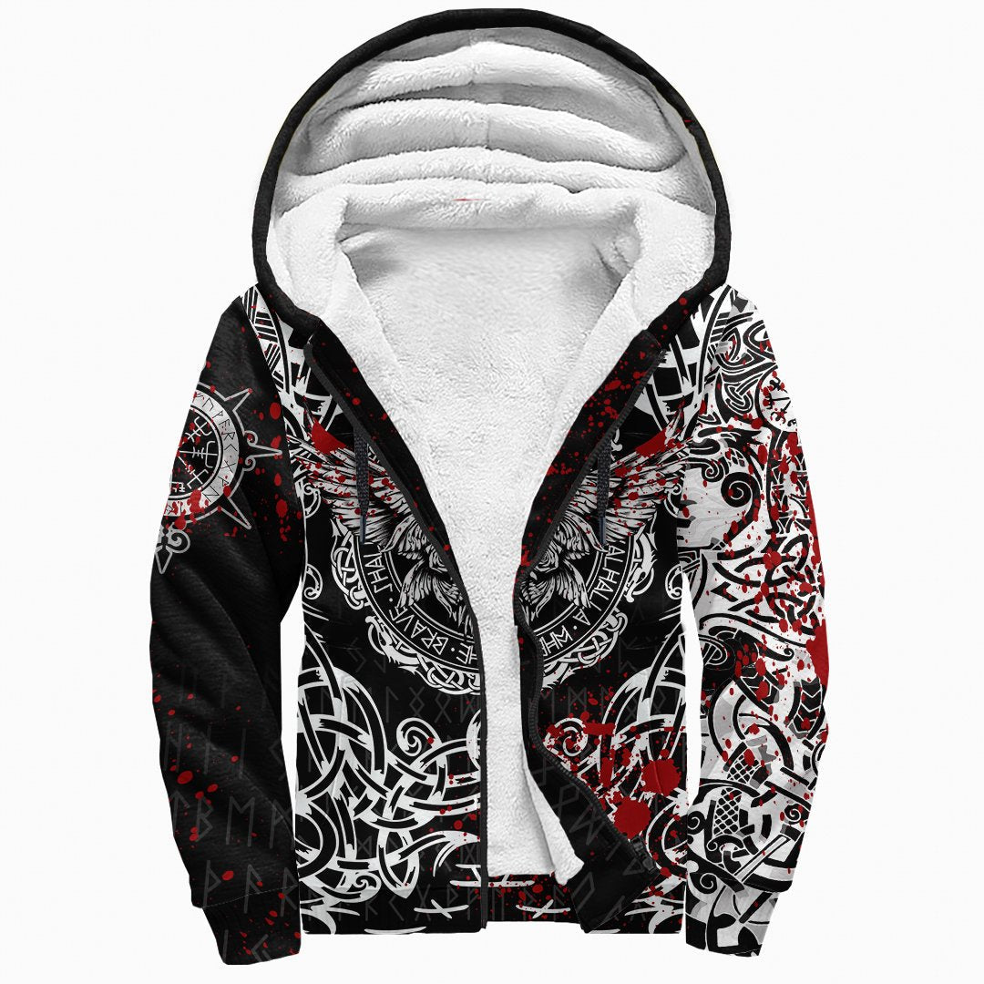 Viking Sherpa Hoodie, Raven Blood RLT12 - Wonder Print Shop