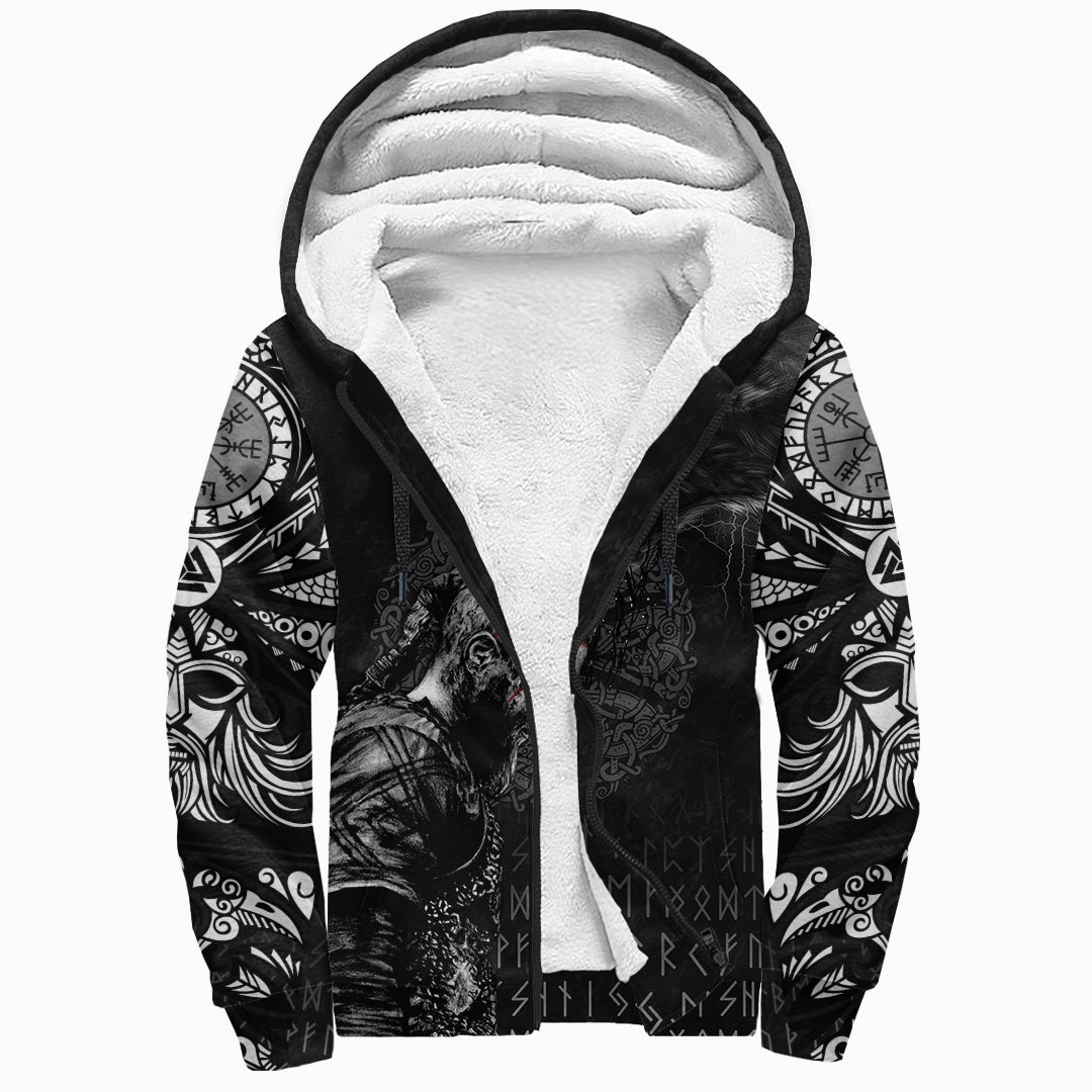 Viking Sherpa Hoodie - Ragnar and Wolf RLT12 - Wonder Print Shop