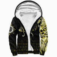 Viking Sherpa Hoodie, Fenrir Raven and Vegvisir Tattoo Yellow RLT12 - Wonder Print Shop