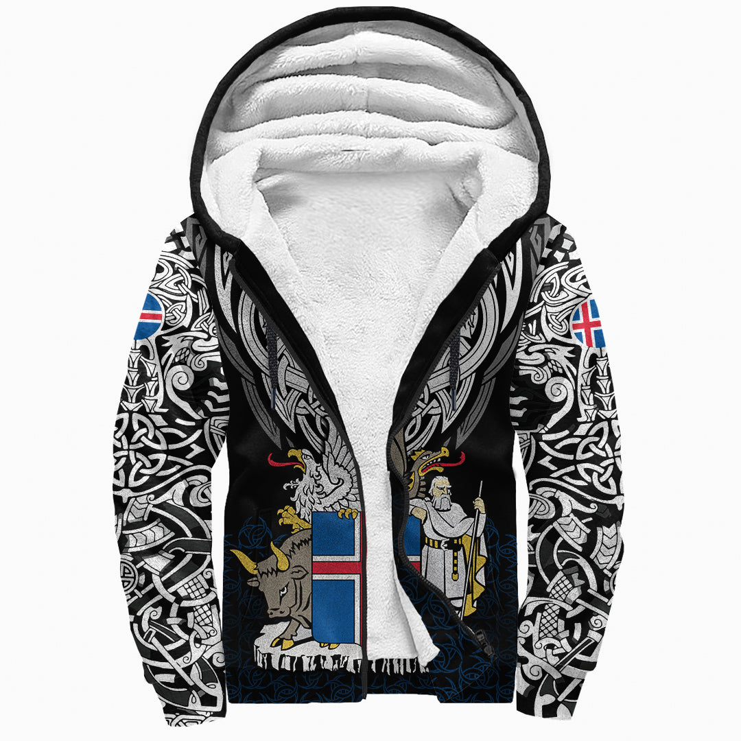Viking Sherpa Hoodie - Iceland Viking Symbol RLT12 - Wonder Print Shop