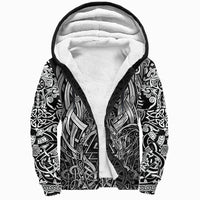 Viking Sherpa Hoodie - Valknut and Dragon Tattoo RLT12 - Wonder Print Shop