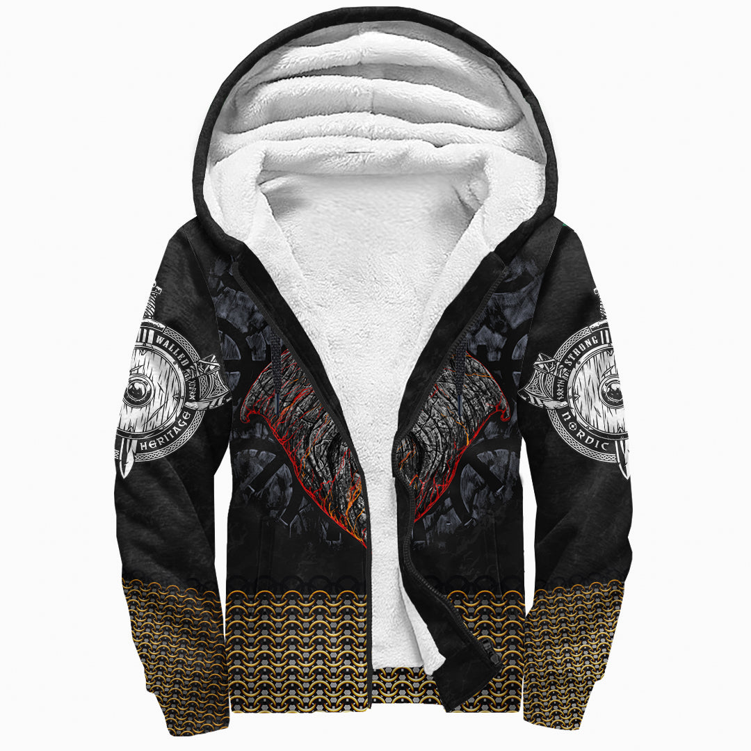 Viking Sherpa Hoodie - Armor Odin RLT12 - Wonder Print Shop