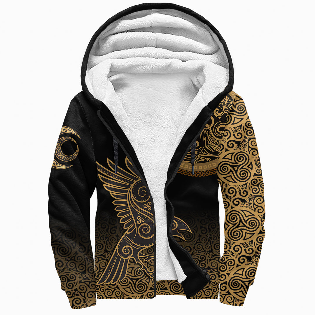 Viking Sherpa Hoodie - Triskele Raven Celtic RLT12 - Wonder Print Shop