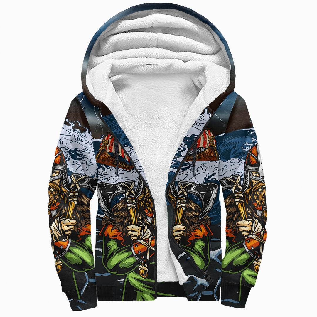 Viking Sherpa Hoodie 3D - Odin RLT12 - Wonder Print Shop