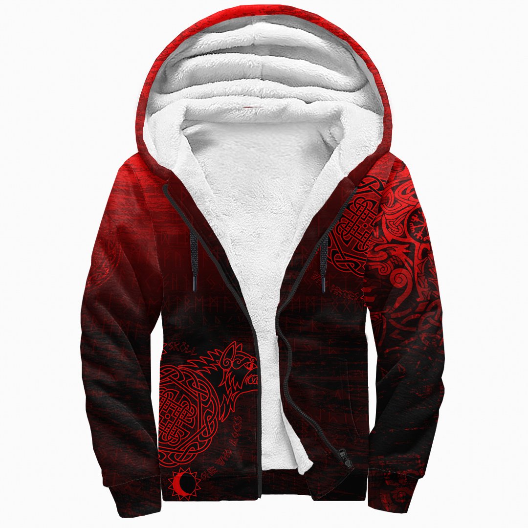 Viking Sherpa Hoodie, Skoll and Hati RLT12 - Wonder Print Shop