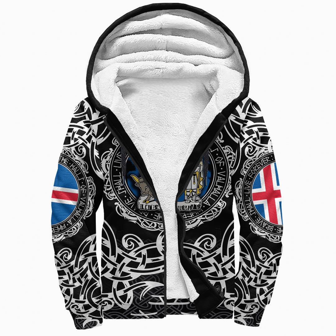 Viking Sherpa Hoodie - Iceland Viking Pattern RLT12 - Wonder Print Shop