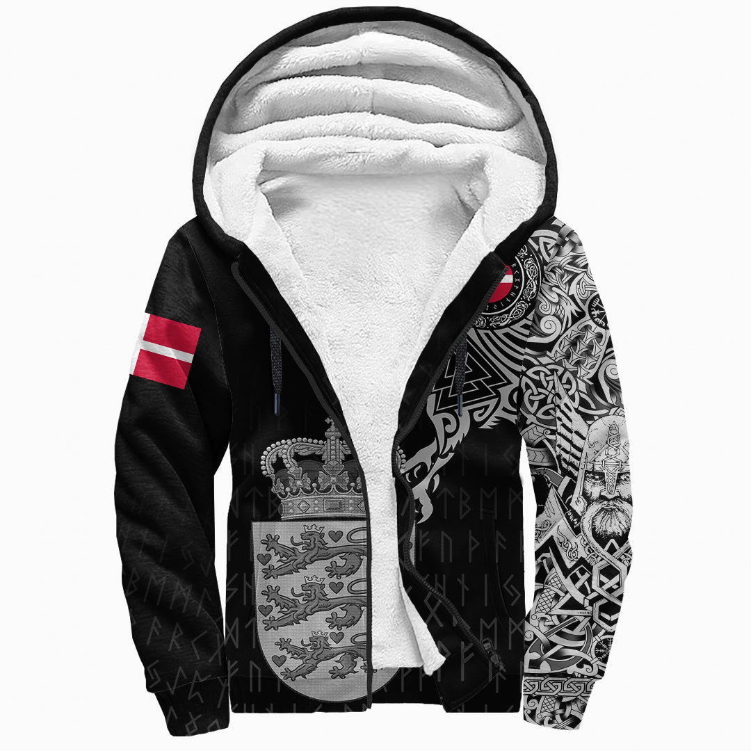 Viking Sherpa Hoodie - Danish and Raven Of Odin RLT12 - Wonder Print Shop