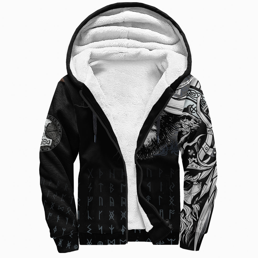 Viking Sherpa Hoodie - Warrior Tattoo 3D RLT12 - Wonder Print Shop