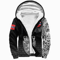 Viking Sherpa Hoodie - Norway Coat Of Arms RLT12 - Wonder Print Shop
