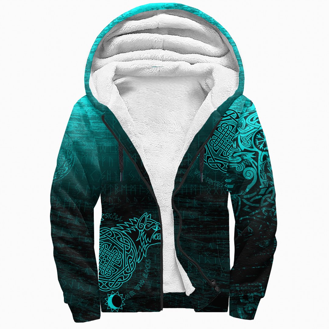 Viking Sherpa Hoodie, Skoll and Hati RLT12 - Wonder Print Shop