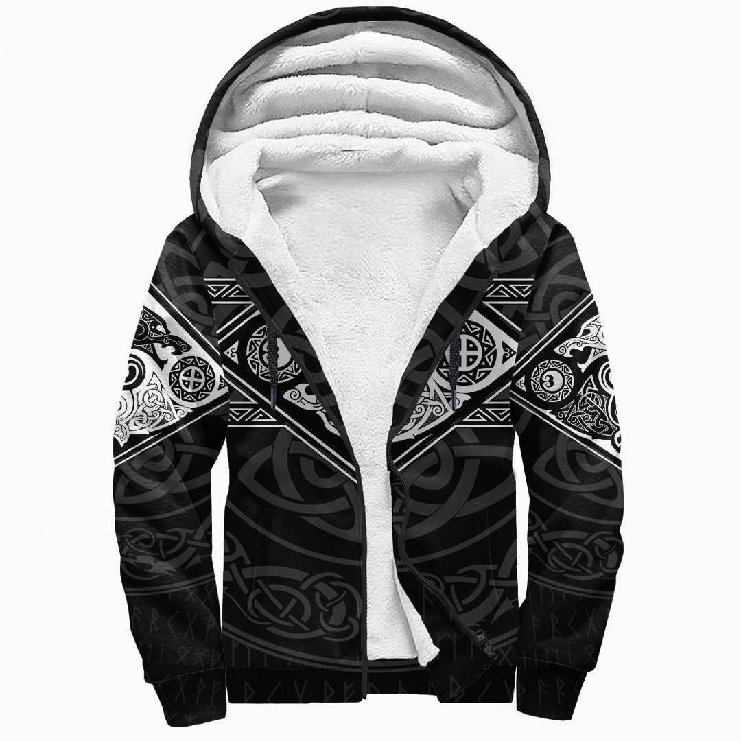 Vikings Sherpa Hoodie The Wolves, Skoll and Hati RLT12 - Wonder Print Shop