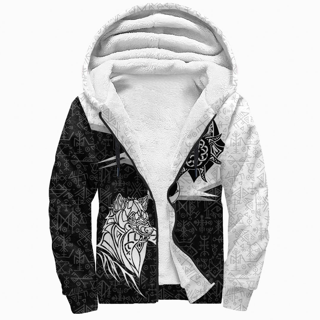 Viking Sherpa Hoodie - Skoll and Hati New Style RLT12 - Wonder Print Shop