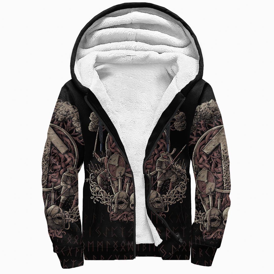 Viking Sherpa Hoodie - Teiwaz Rune RLT12 - Wonder Print Shop