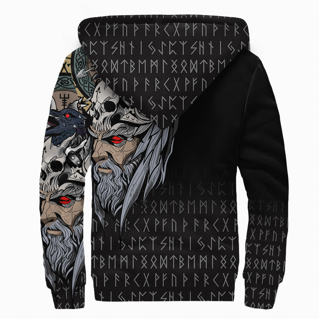 (Custom) Viking Sherpa Hoodie - Viking Odin Raven RLT12 - Wonder Print Shop