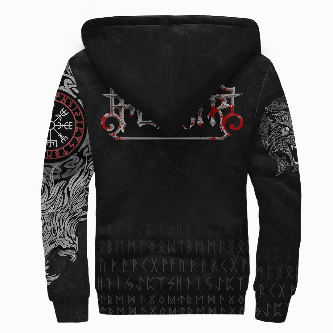 Viking Vikings Blood Sherpa Hoodie Fenrir Blood RLT12 - Wonder Print Shop