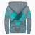 Viking Sherpa Hoodie Odin's Celtic Raven - Scandinavian Tattoo Style Cyan RLT12 - Wonder Print Shop