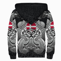 Viking Sherpa Hoodie - Denmark Mjolnir and Double Dragon RLT12 - Wonder Print Shop