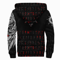 Viking Sherpa Hoodie - Double Dragon Tattoo and Vegvisir Blood RLT12 - Wonder Print Shop