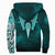 Viking Sherpa Hoodie - Cyan Spear Of The God Odin - Gungnir and Two Cyan Ravens Style RLT12 - Wonder Print Shop