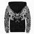 Viking Ram Skull Tattoo With Vegvisir and Valknut Sherpa Hoodie RLT12 - Wonder Print Shop