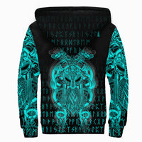 (Custom ) Viking Tyr Tattoo Cyan Sherpa Hoodie RLT12 - Wonder Print Shop