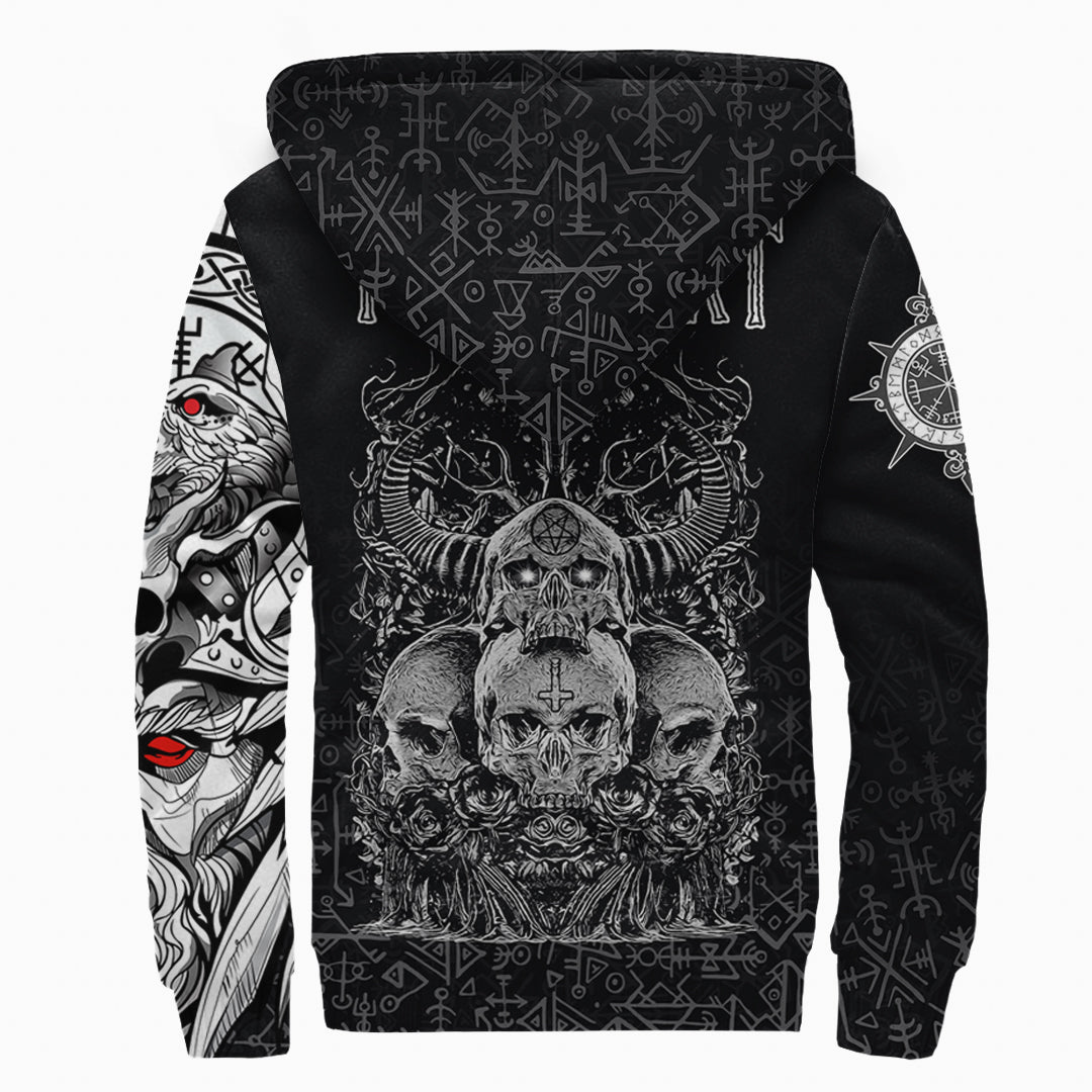(Custom) Viking Skull Honor Sherpa Hoodie RLT12 - Wonder Print Shop