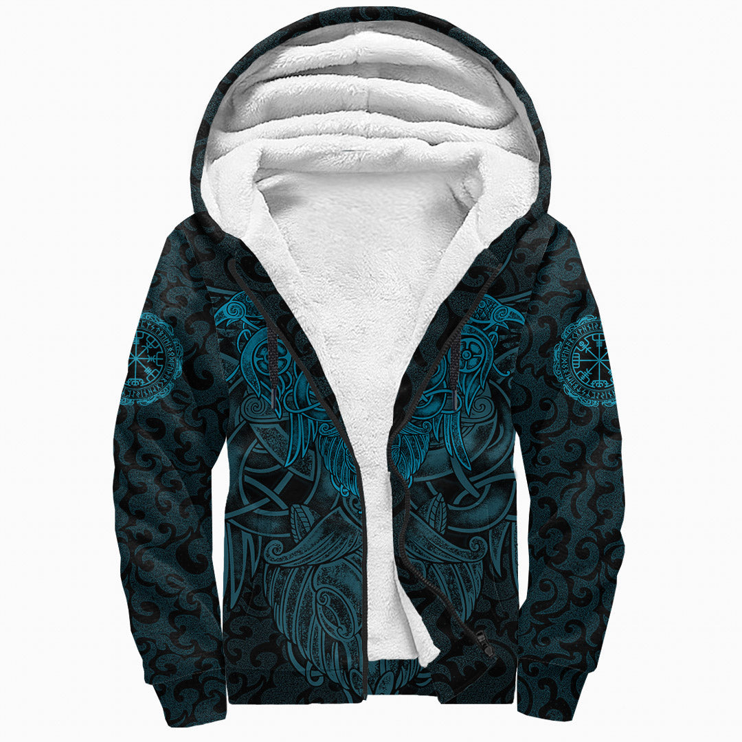 Viking Sherpa Hoodie Odin With Raven RLT12 - Wonder Print Shop