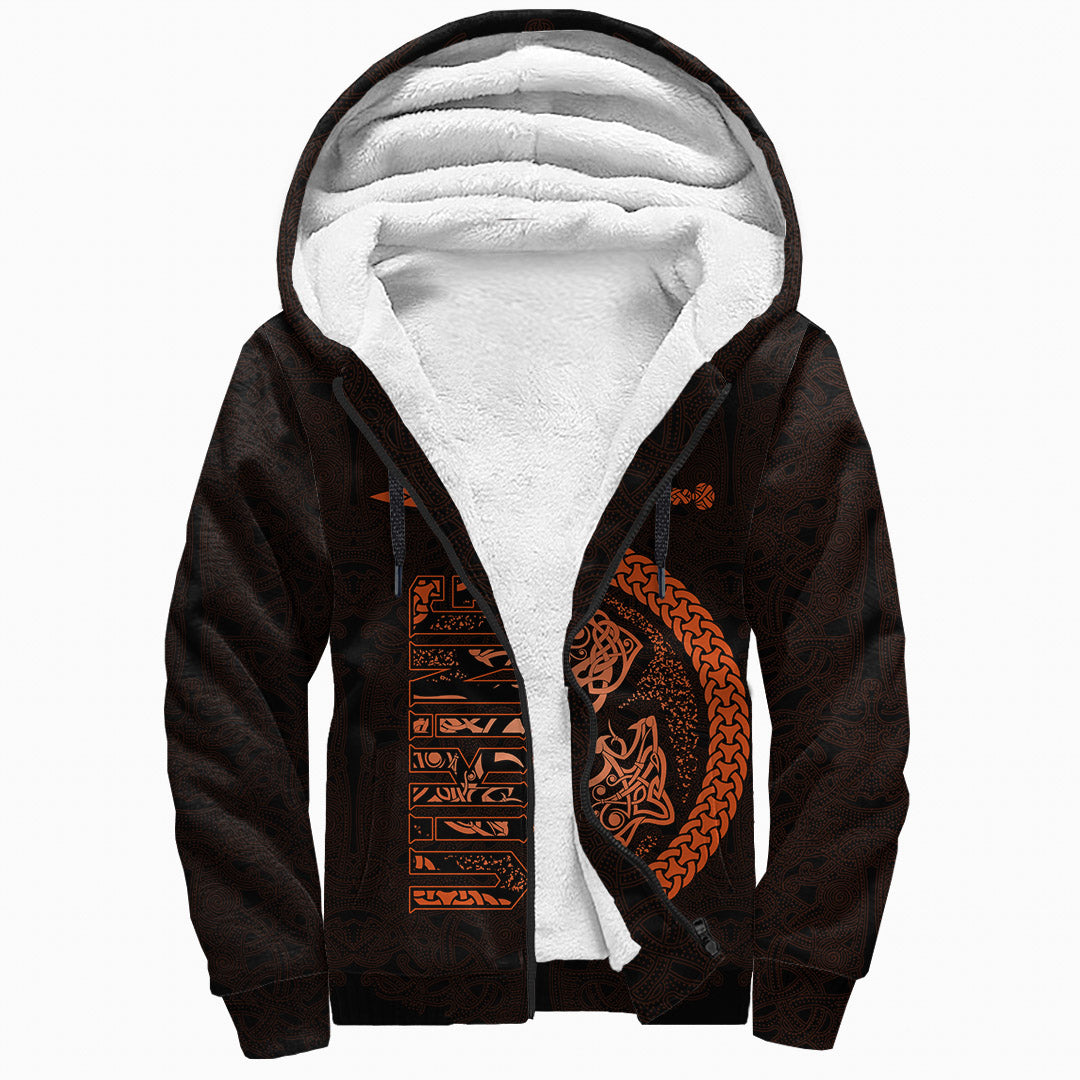 Viking Sherpa Hoodie - Fierce Wolf Totemic Animal RLT12 - Wonder Print Shop