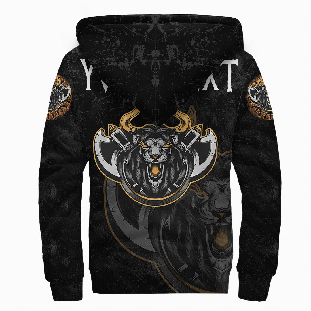 (Custom) Viking Sherpa Hoodie - Viking Lion RLT12 - Wonder Print Shop