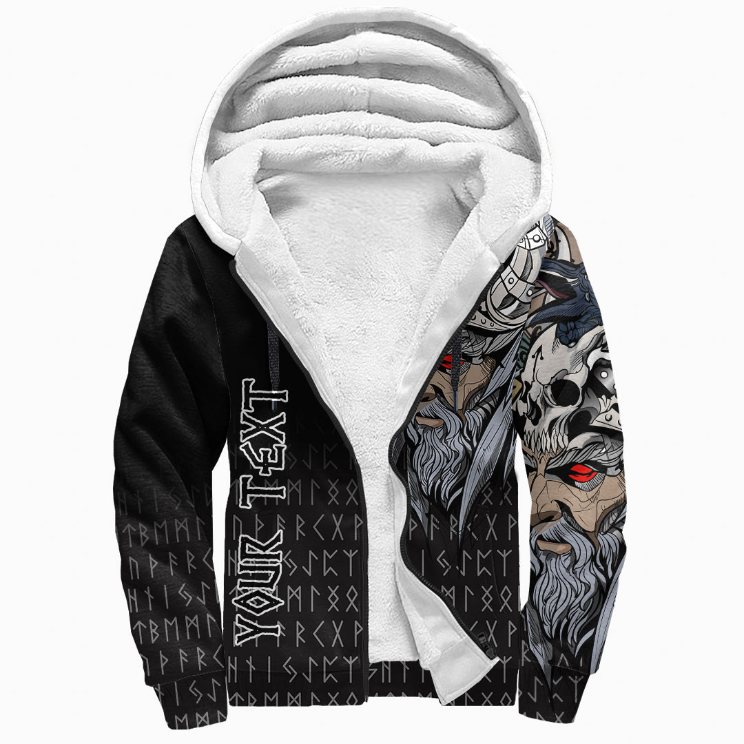 (Custom) Viking Sherpa Hoodie - Viking Odin Raven RLT12 - Wonder Print Shop