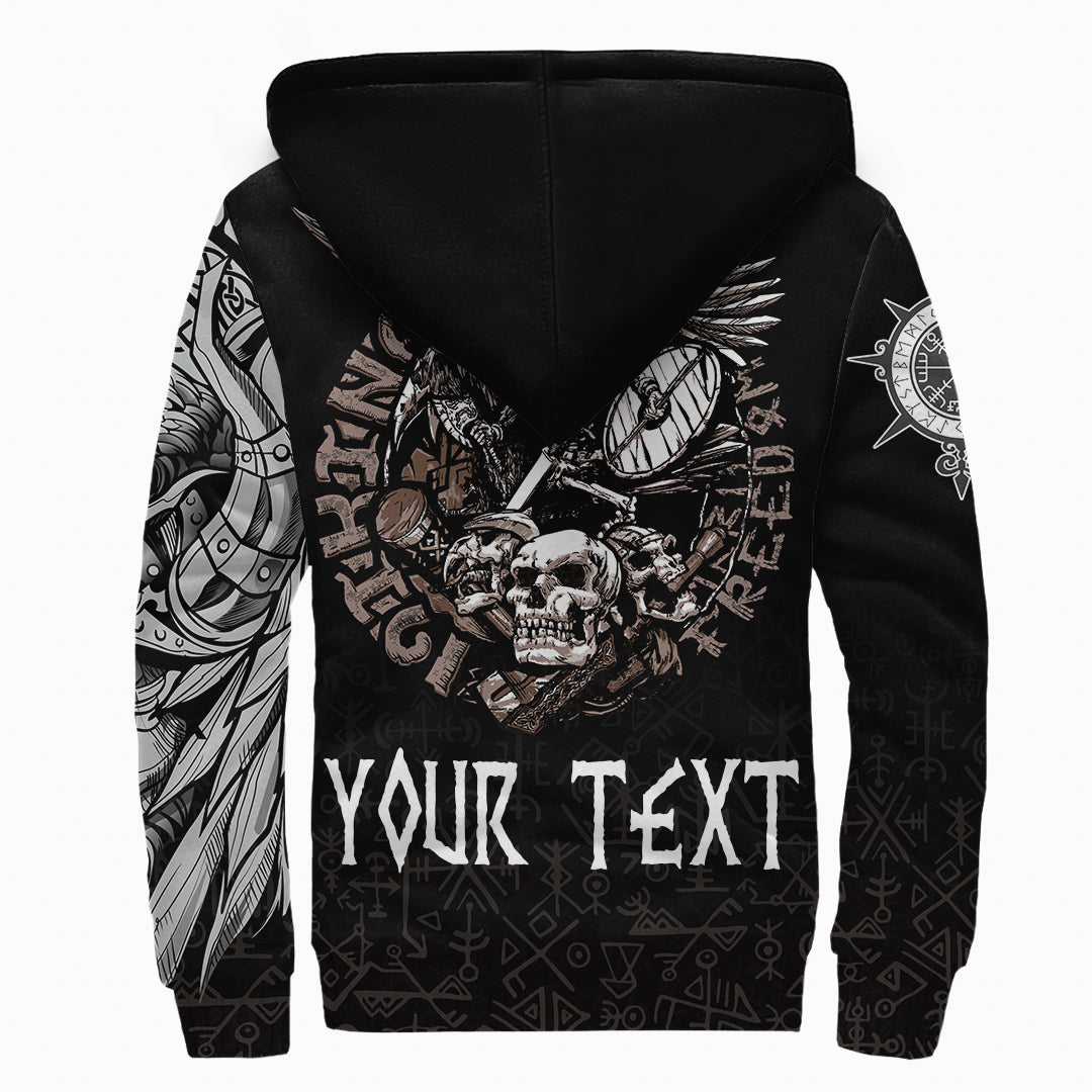 (Custom) Viking Warrior Sherpa Hoodie Odin Tattoo RLT12 - Wonder Print Shop