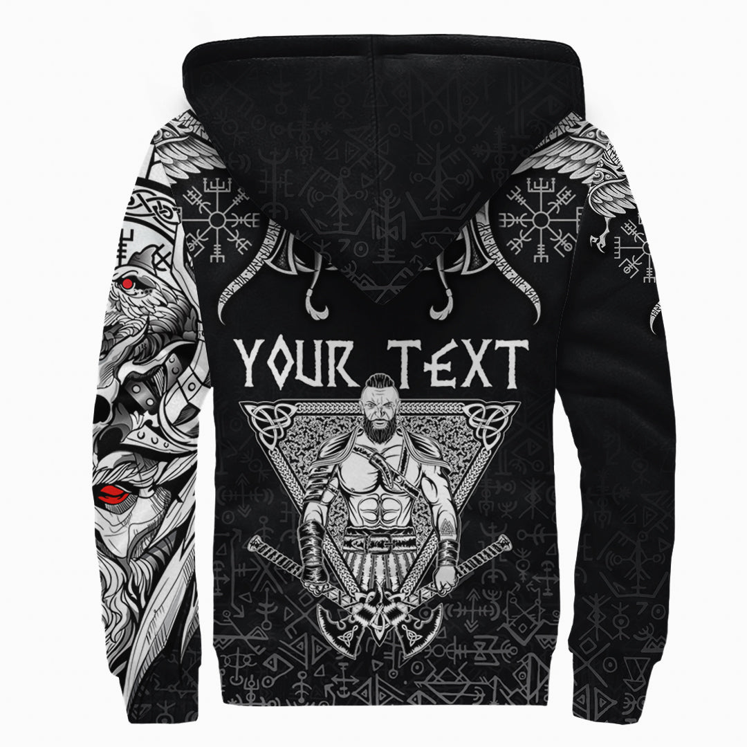 (Custom) Viking Sherpa Hoodie Warrior Valhalla And Double Dragon RLT12 - Wonder Print Shop