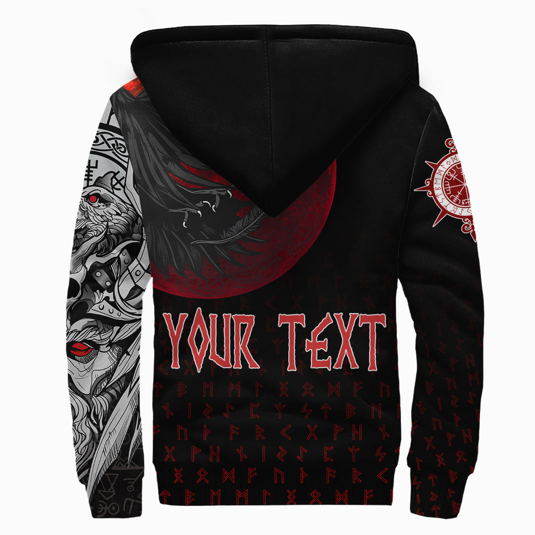 (Custom) Viking Sherpa Hoodie - Viking Raven Blood Moon RLT12 - Wonder Print Shop