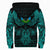 Viking Karelia Sherpa Hoodie Valknut of Odin Cyan RLT12 - Wonder Print Shop