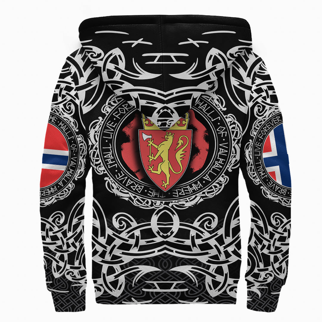 Viking Sherpa Hoodie - Norway Viking Pattern RLT12 - Wonder Print Shop