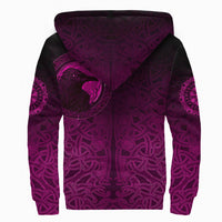 Viking Sherpa Hoodie, Ethnic Odin Raven Pink RLT12 - Wonder Print Shop