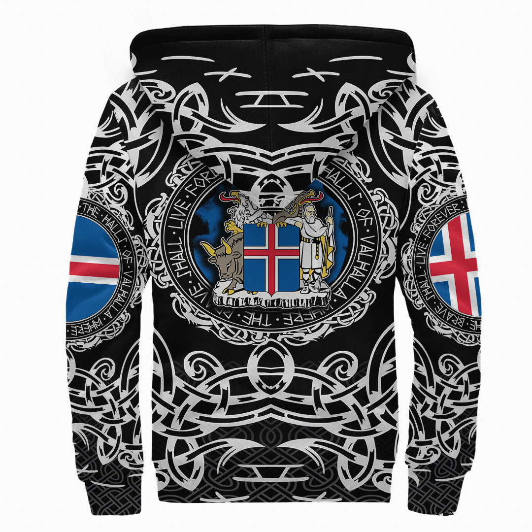 Viking Sherpa Hoodie - Iceland Viking Pattern RLT12 - Wonder Print Shop