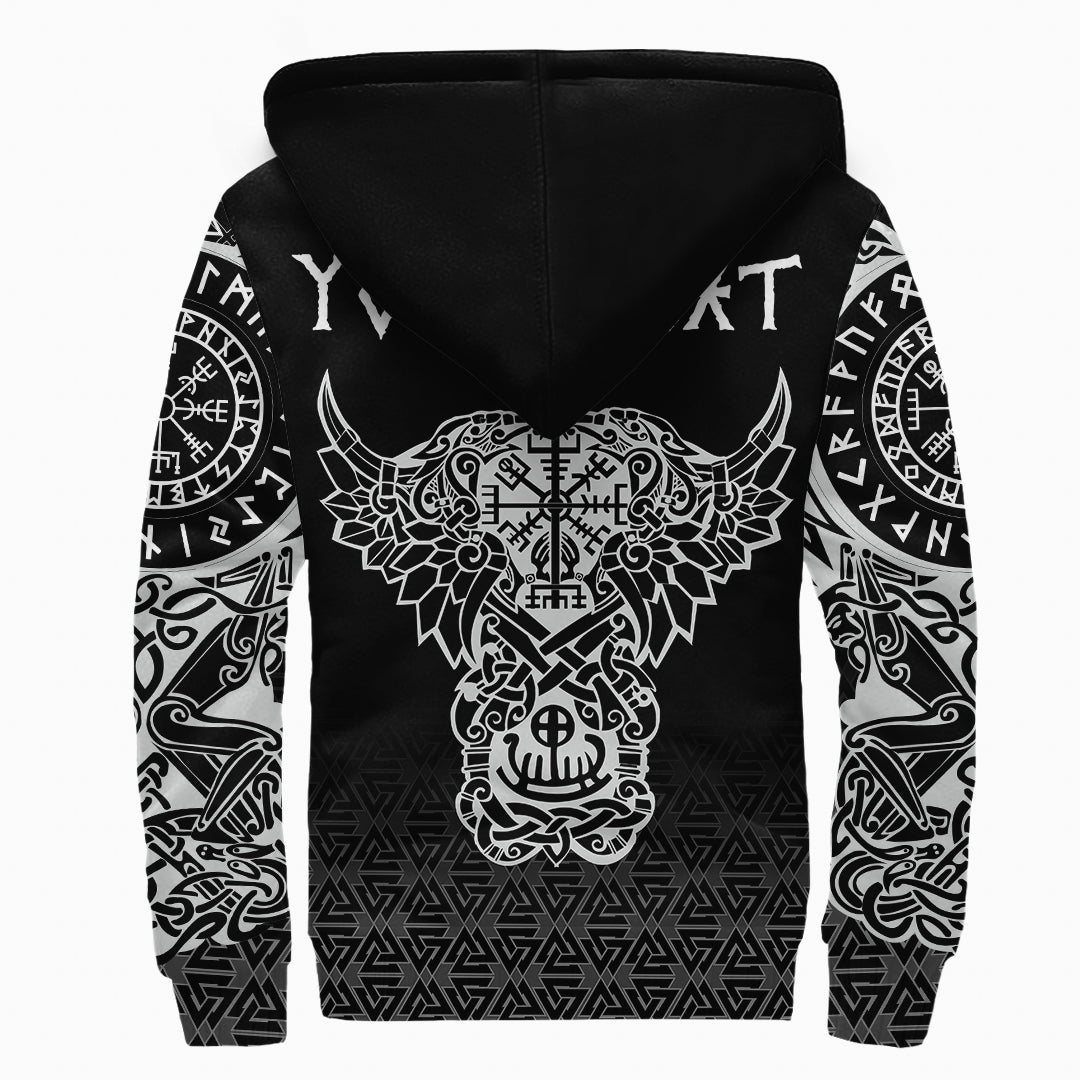 (Custom) Viking Sherpa Hoodie - Odin And Raven Tattoo RLT12 - Wonder Print Shop