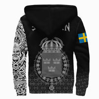 Viking Sherpa Hoodie - Sweden Coat Of Arms RLT12 - Wonder Print Shop