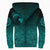 Viking Sherpa Hoodie, Ethnic Odin Raven Cyan RLT12 - Wonder Print Shop