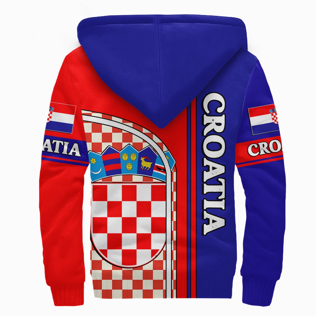 Croatia Flag Sherpa Hoodie - Wonder Print Shop