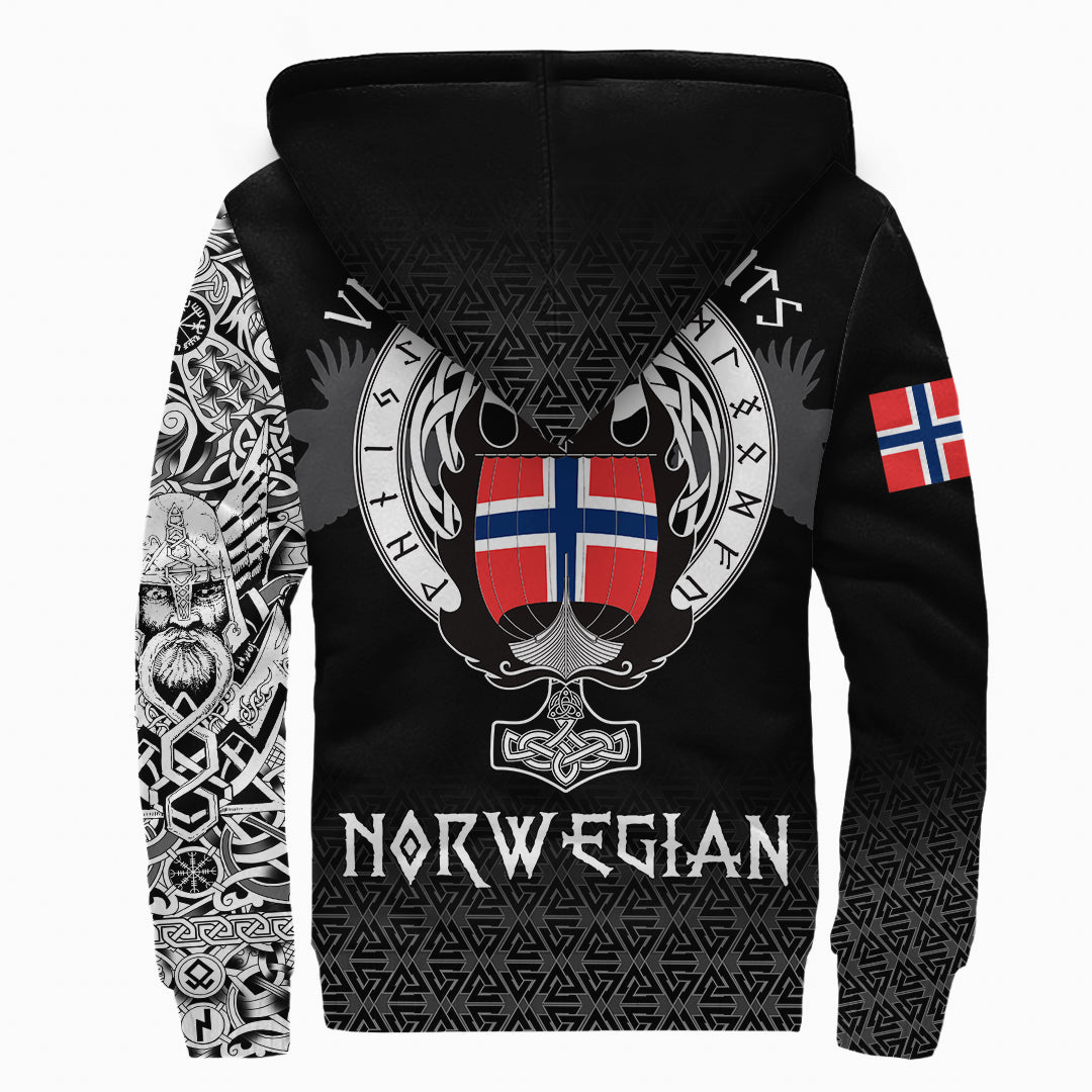 Viking Sherpa Hoodie - Norwegian Drakkar RLT12 - Wonder Print Shop