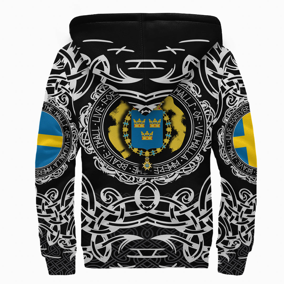 Viking Sherpa Hoodie - Sweden Viking Pattern RLT12 - Wonder Print Shop